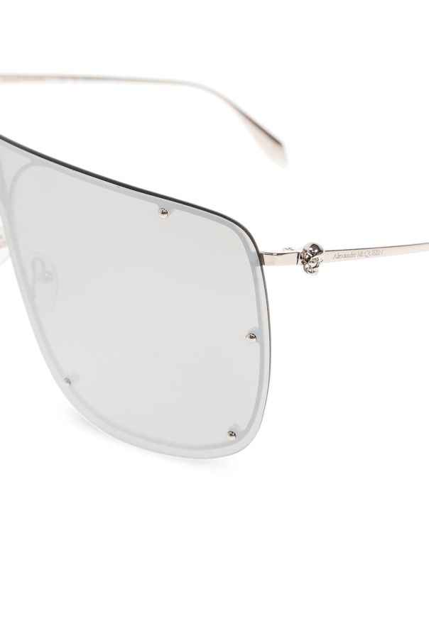 Silver Sunglasses with Eyewear Alexander McQueen
